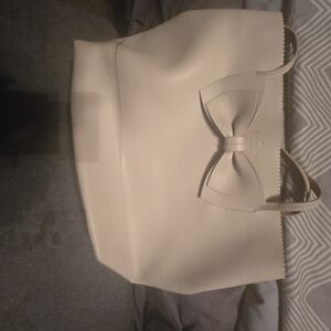 Kate Spade Cream Tote with Bow Detail